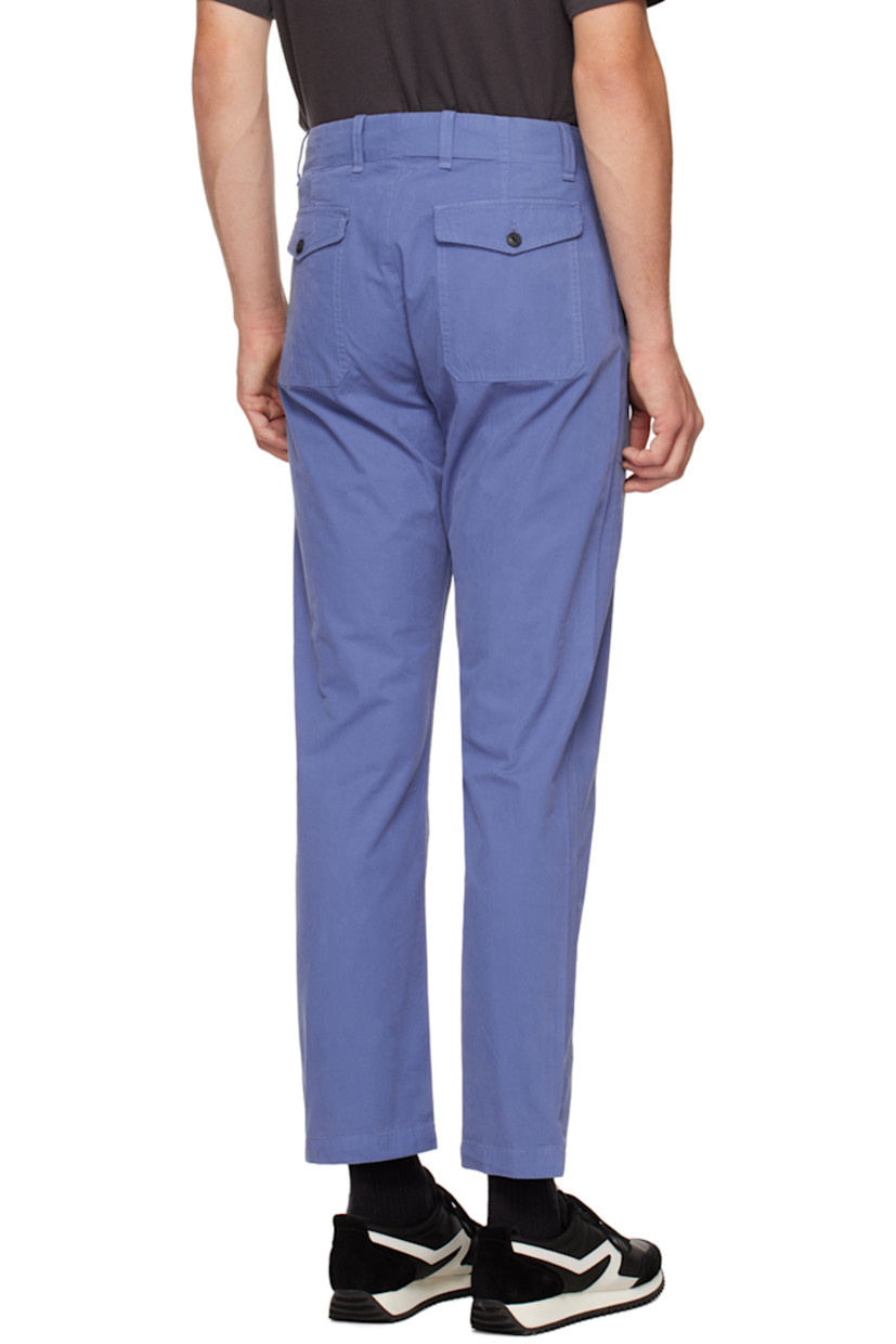 Cotton poplin trousers. 

· Belt loops 
· Four-pocket styling 
· Zip-fly

Supplier color: Coastal blue