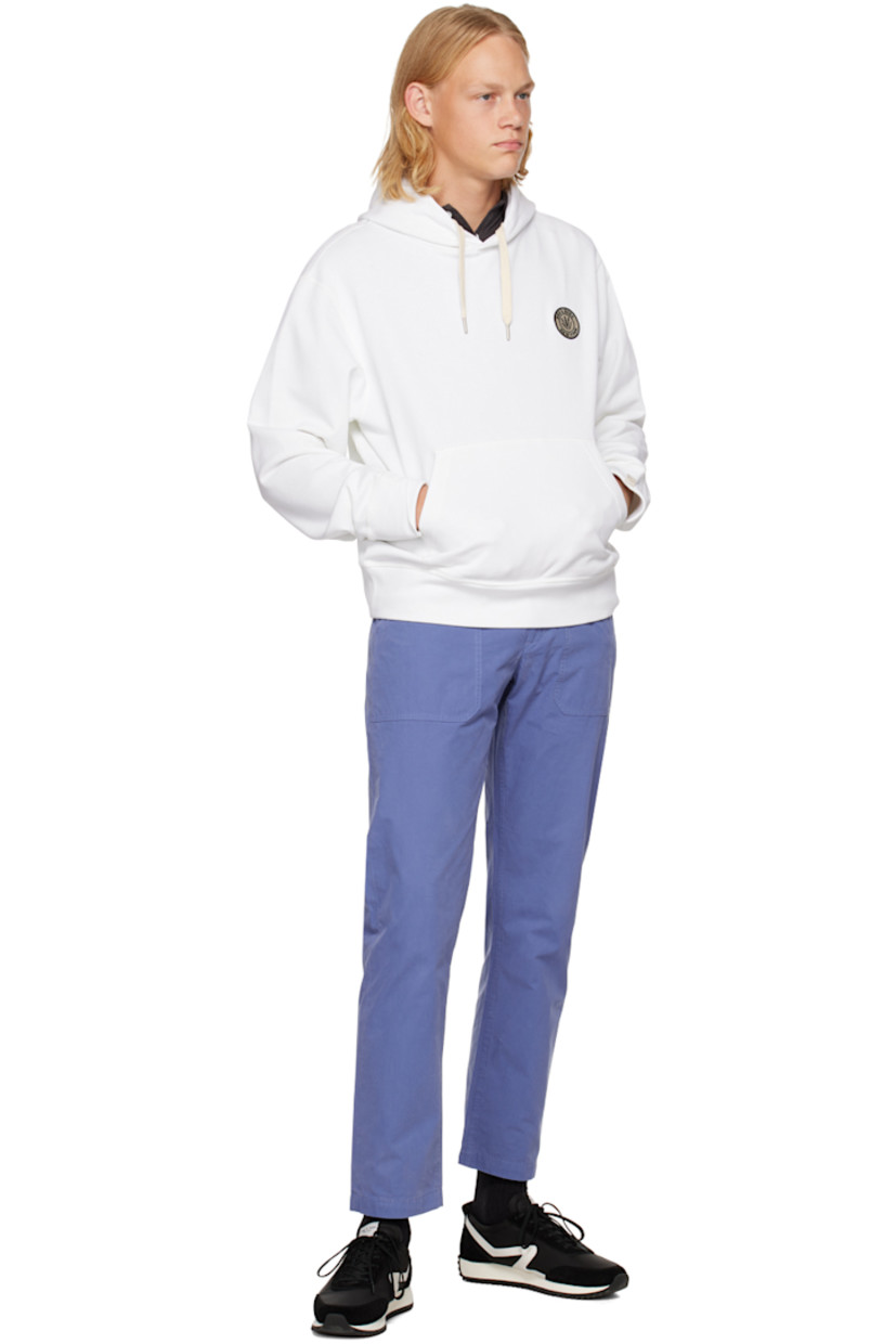 Cotton poplin trousers. 

· Belt loops 
· Four-pocket styling 
· Zip-fly

Supplier color: Coastal blue