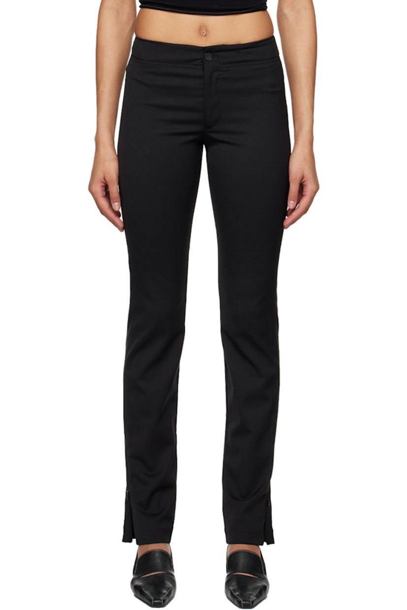 Stretch polyester- and wool-blend twill trousers. 

· Low-rise
· Zip-fly
· Zip vent at cuffs

Supplier color: Black