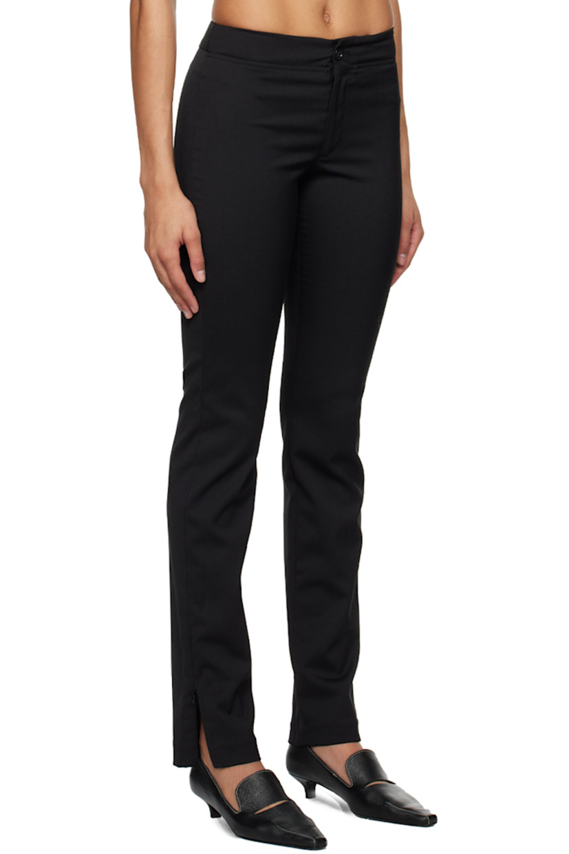 Stretch polyester- and wool-blend twill trousers. 

· Low-rise
· Zip-fly
· Zip vent at cuffs

Supplier color: Black