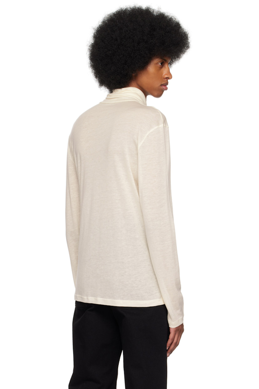 Semi-sheer TENCEL™ and cashmere-blend jersey turtleneck.

Supplier color: White chalk