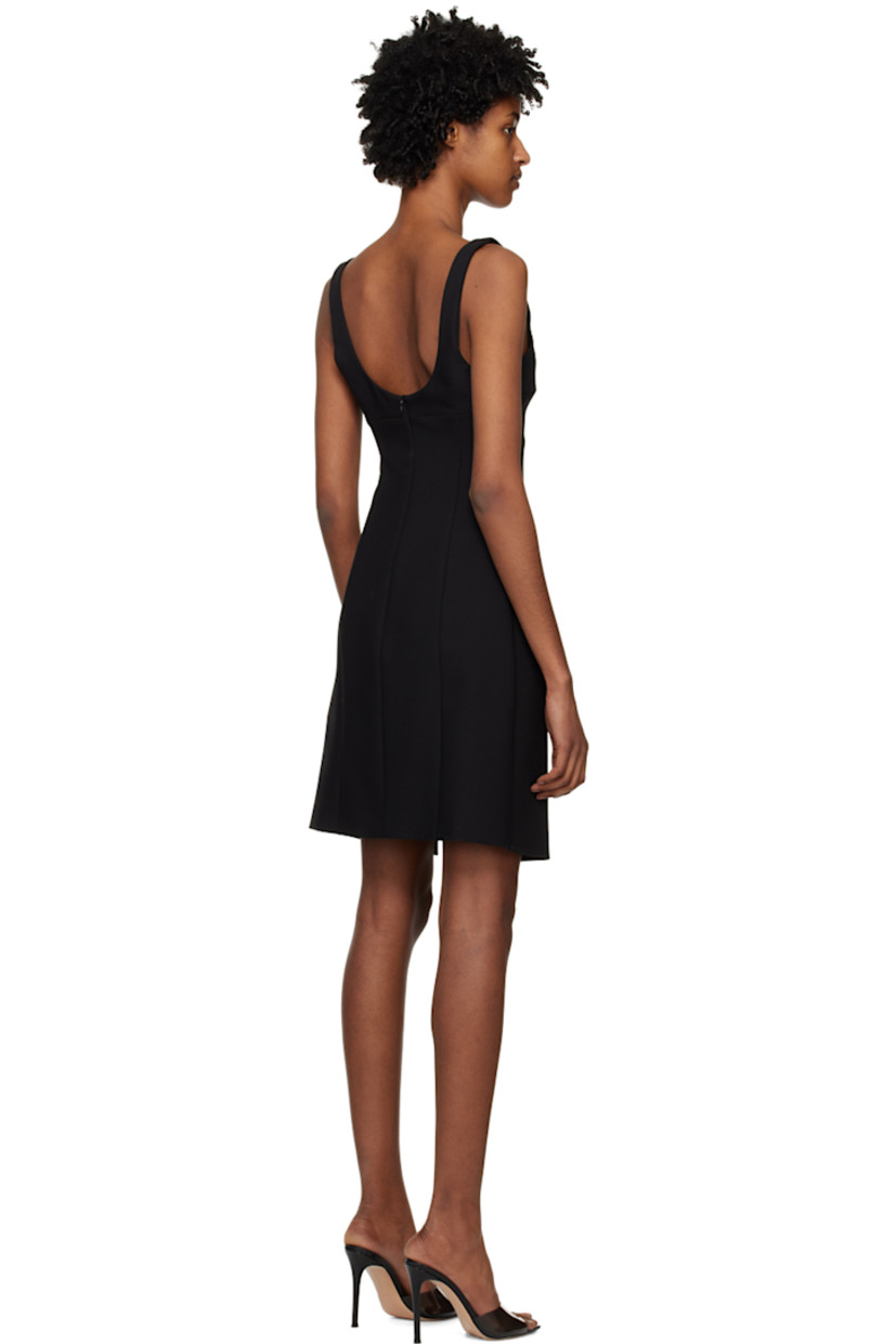 Stretch recycled polyester-blend jersey dress. 

· Paneled construction
· Square neck
· Cutout at front
· Vent at front hem
· Sliding logo hardware at fixed shoulder straps
· Concealed zip closure at back 
· Unlined
· Silver-tone hardware

Supplier color: Black