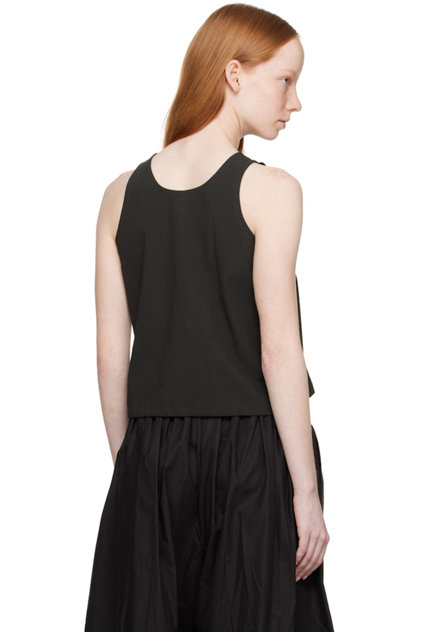 Stretch cotton seersucker tank top. 

· Round neck
· Self-tie drawstring at hem
· Concealed zip closure at side seam

Supplier color: Charcoal