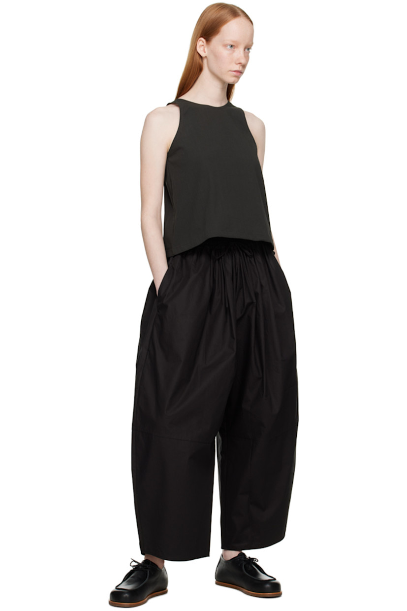 Stretch cotton seersucker tank top. 

· Round neck
· Self-tie drawstring at hem
· Concealed zip closure at side seam

Supplier color: Charcoal