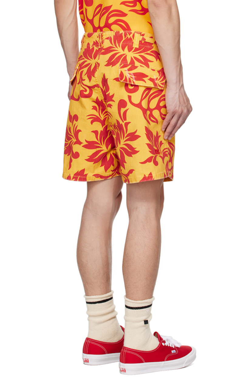 Stretch cotton canvas shorts. Distressing and printed graphic pattern throughout.

· Pre-washed
· Belt loops
· Four-pocket styling
· Zip-fly
· Cinch tabs at back waistband
· Logo embroidered at back
· Logo-engraved antiqued silver-tone hardware

Supplier color: Tropical flowers