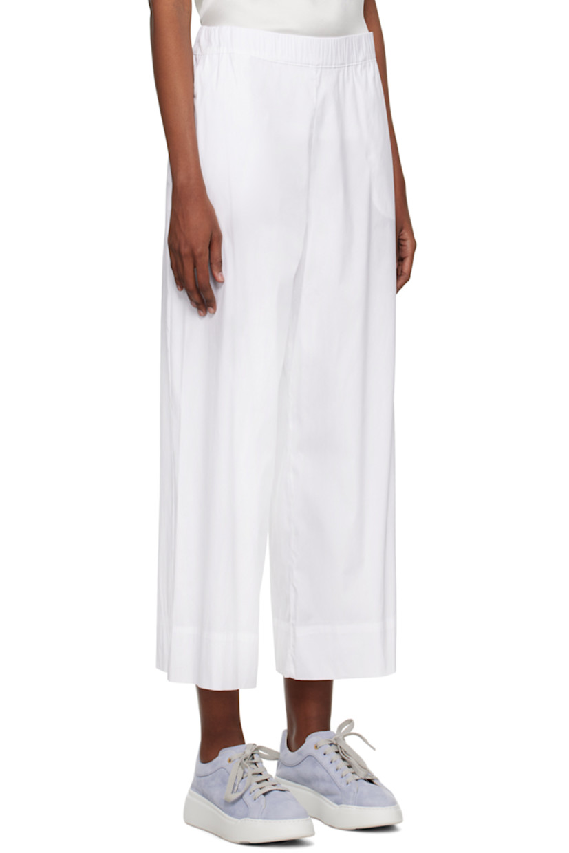 Semi-sheer stretch cotton- and nylon-blend poplin lounge pants.

· Elasticized waistband
· Two-pocket styling

Supplier color: Optical white