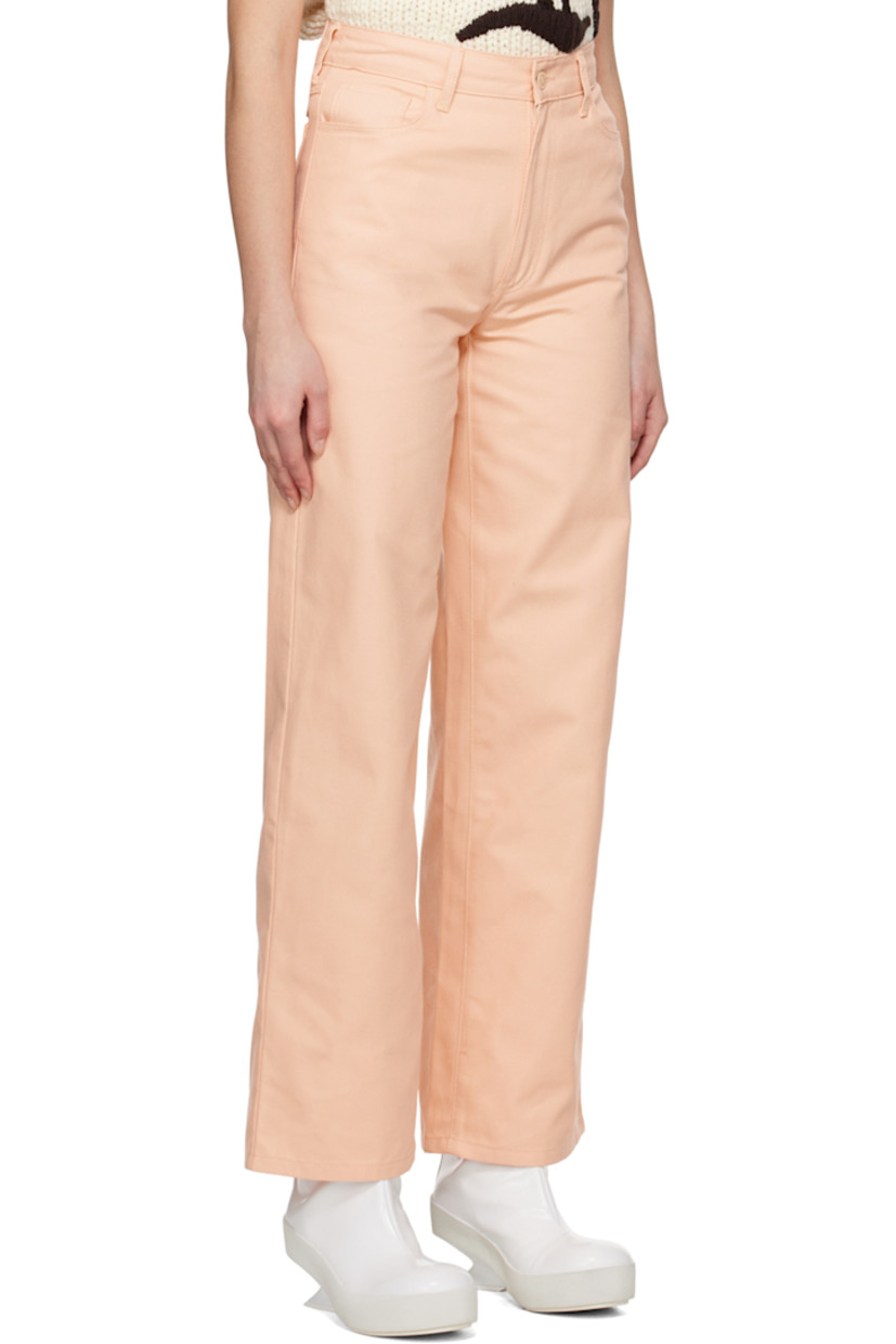 Cotton canvas jeans. 

· Belt loops
· Five-pocket styling 
· Zip-fly 
· Leather logo patch at back waistband

Supplier color: Pink