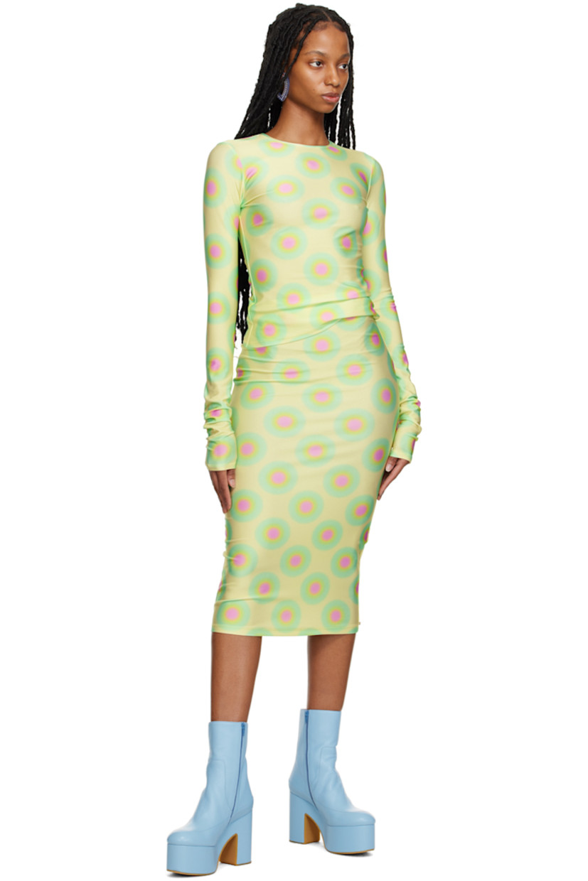 Stretch nylon skirt. 

· Graphic pattern printed throughout
· Elasticized waistband

Supplier color: Pastel green