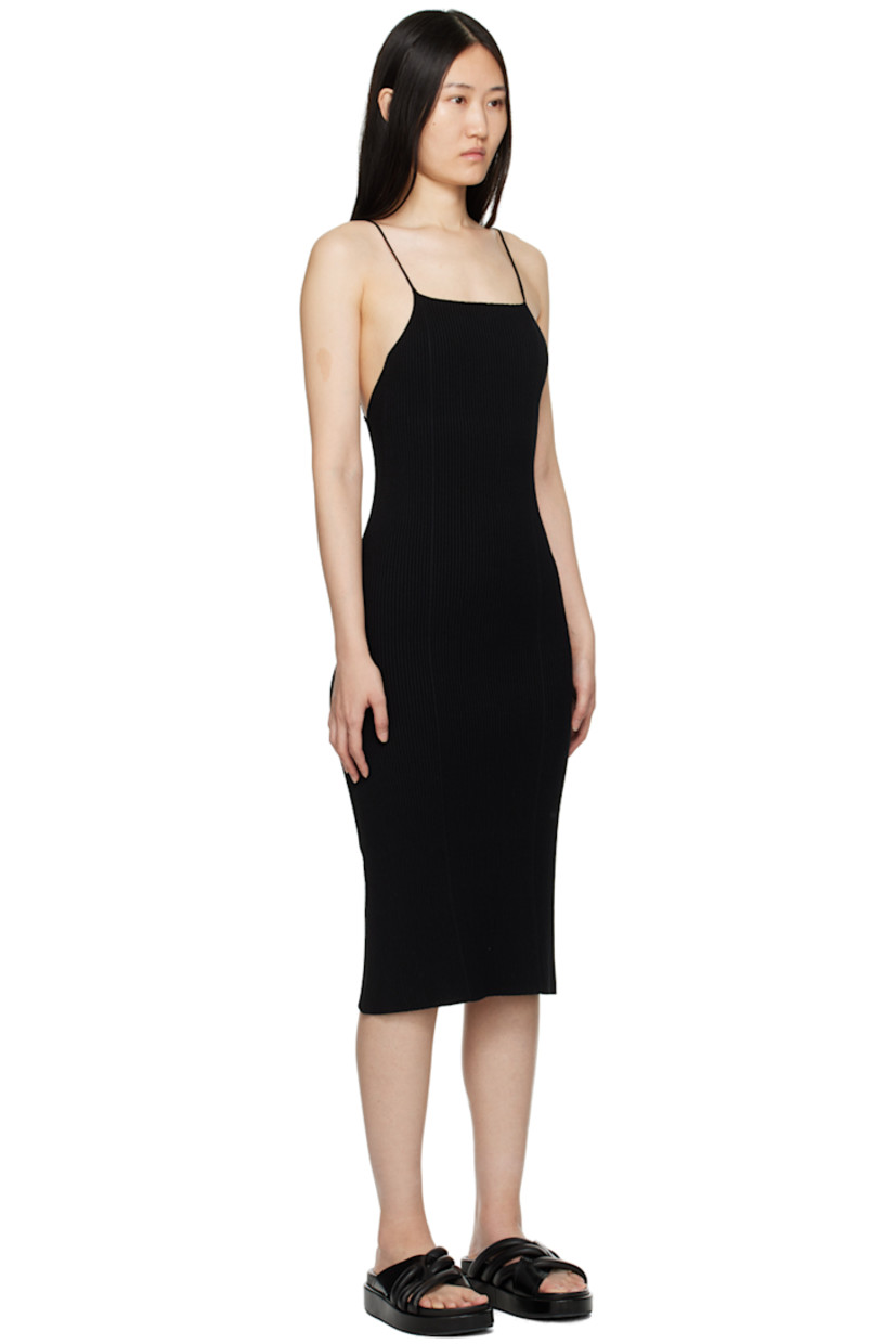 Rib knit FSC-certified Ecovero viscose-blend dress. Seamless WholeGarment® technology.

· Square neck
· Fixed spaghetti straps
· Low back
· Unlined

Part of the ZERO collection. 

Supplier color: Black