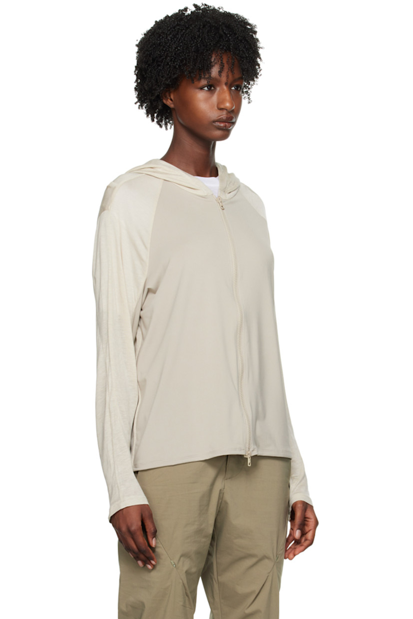 Lightweight paneled lyocell jersey and stretch polyester jersey hoodie.

· Two-way zip closure
· Dolman sleeves

Supplier color: Grey