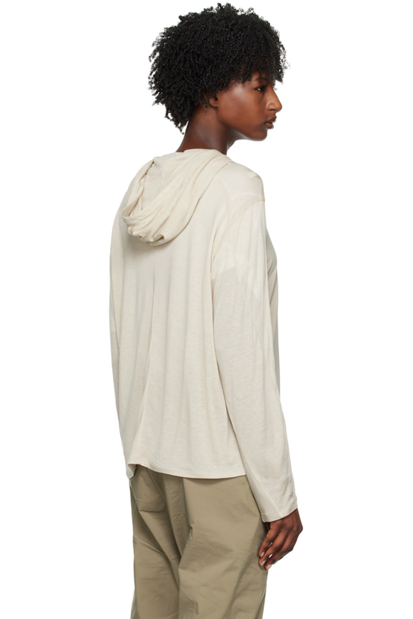 Lightweight paneled lyocell jersey and stretch polyester jersey hoodie.

· Two-way zip closure
· Dolman sleeves

Supplier color: Grey