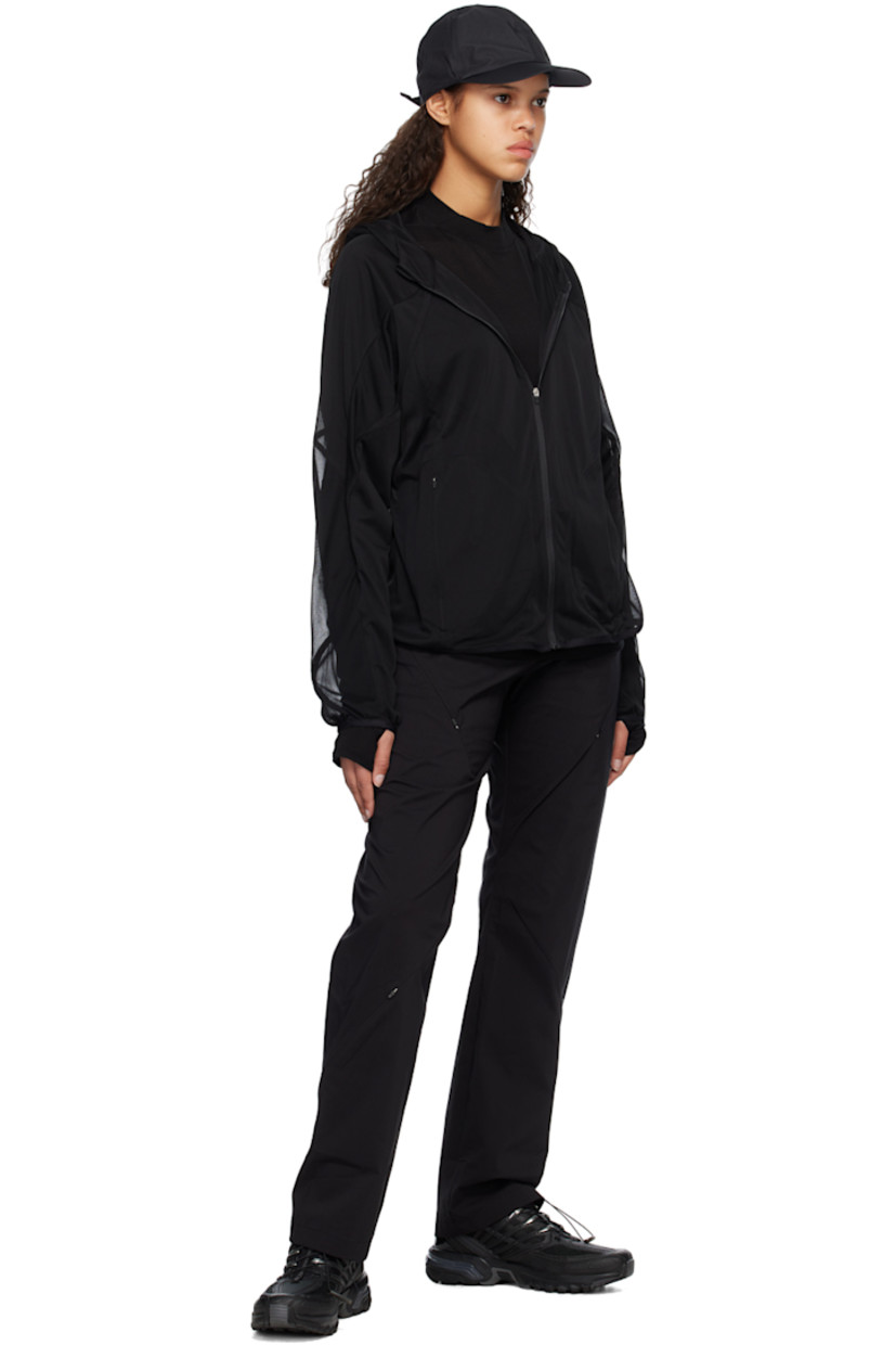Lightweight and breathable sheer polyester mesh hoodie.

· Paneled construction
· Zip closure
· Zip pockets
· Dolman sleeves
· Elasticized cuffs

Supplier color: Black