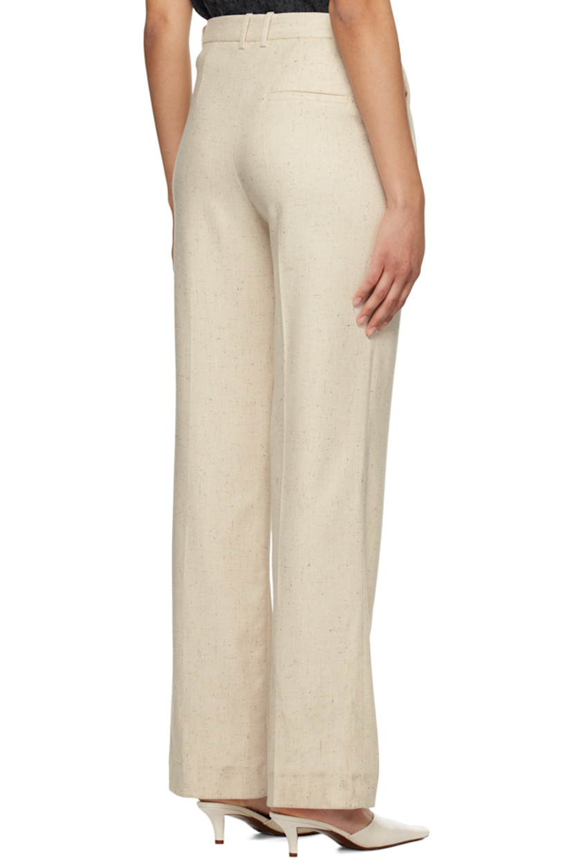 Straight-leg stretch viscose and wool-blend twill trousers.

· Belt loops
· Three-pocket styling
· Zip-fly
· Pleats at front waistband
· Central crease at front and back legs
· Partial plain-woven lining 

Supplier color: Linen