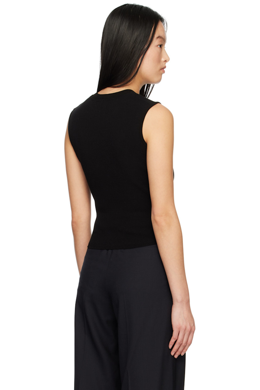 Knit viscose and polyester-blend tank top.

· Rib knit crewneck
· Cropped hem

Supplier color: Black
