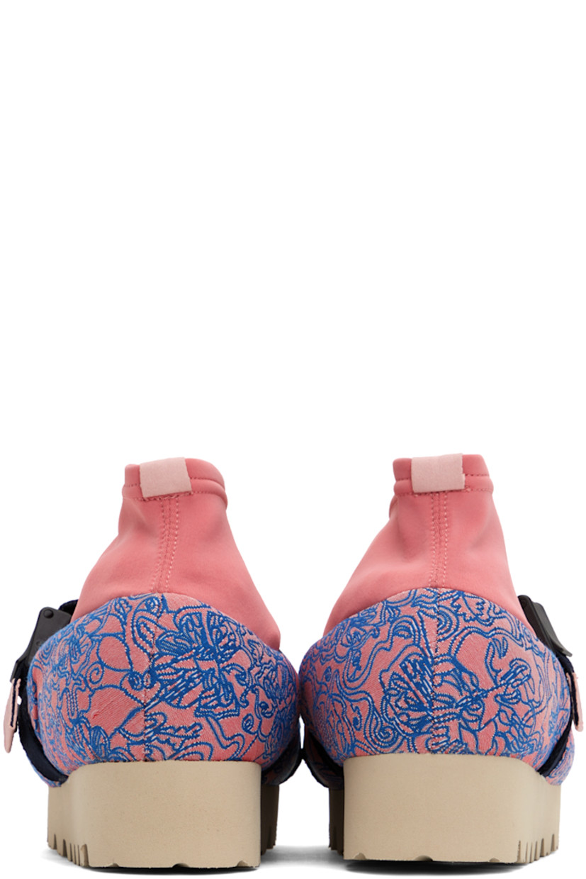 Mid-top insulated organic cotton-blend damask sock-style sneakers in pink and blue. Floral pattern throughout.

· Logo flag and adjustable cinch strap at vamp
· Recycled polyester neoprene sock-style collar
· Pull-loop at heel collar
· Antibacterial faux-leather lining
· EVA foam rubber platform midsole
· Treaded rubber outsole
· Platform: H1.5 in

Part of the Henrik Vibskov x YUME YUME collaboration.

Supplier color: Rosie roses