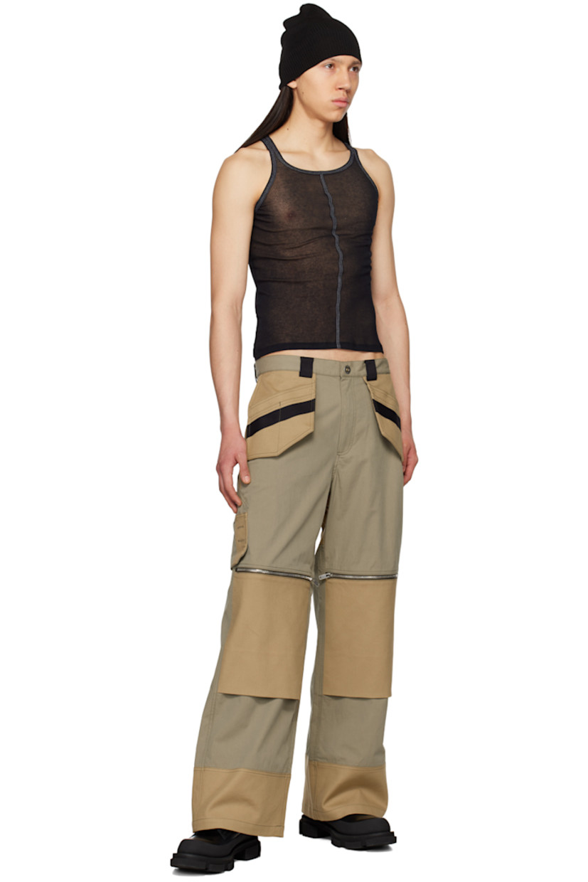 Semi-sheer rib knit cotton-blend crepe tank top.

· Crewneck
· Central seam at front and back
· Contrast stitching in white

Supplier color: Black