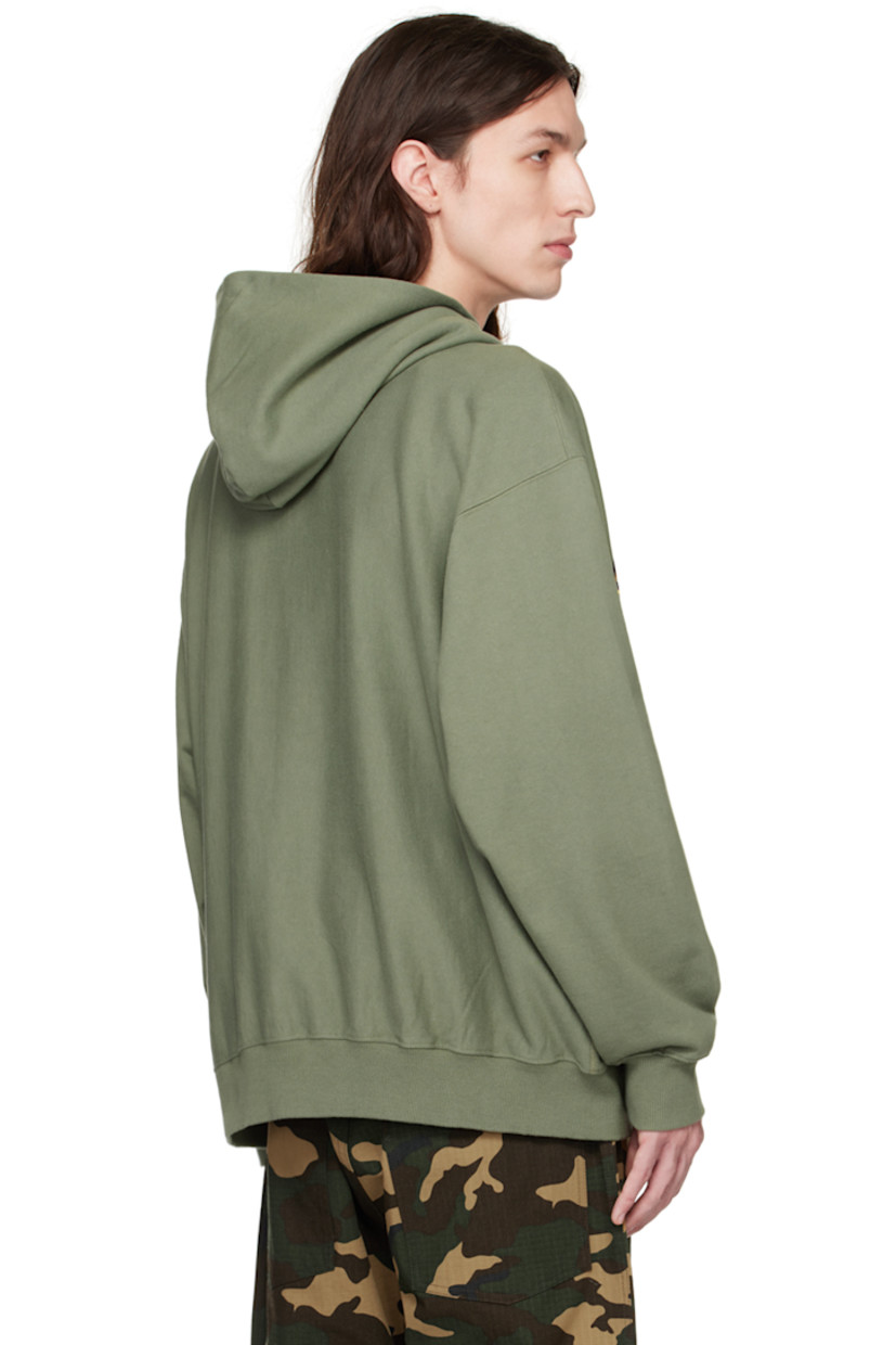 French terry hoodie.

· Logo graphic embroidered at front
· Kangaroo pocket
· Rib knit hem and cuffs

Supplier color: Sage
