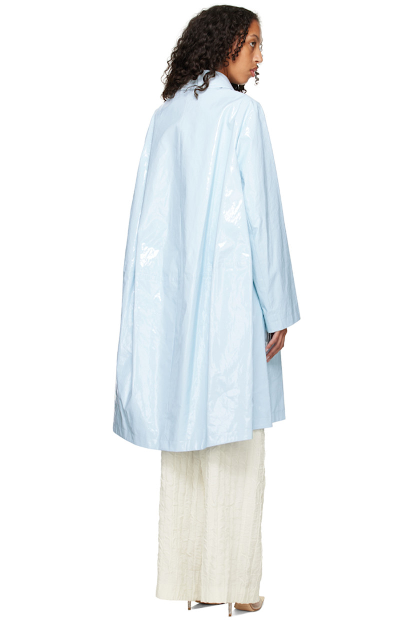 Polyurethane-coated cotton canvas coat. 

· Spread collar
· Press-stud closure
· Welt pockets
· Full viscose twill lining
· Logo-engraved silver-tone hardware 

Supplier color: Sky blue