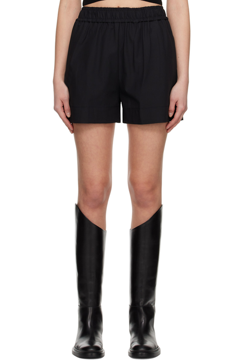 Stretch cotton- and polyester-blend twill shorts.

· High-rise
· Elasticized waistband
· Two-pocket styling

Supplier color: Black