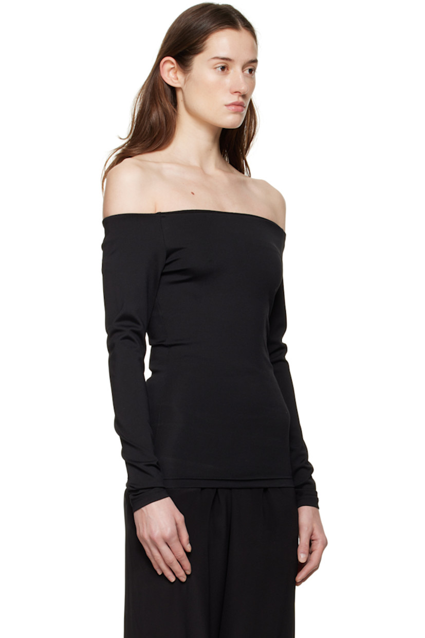Stretch FSC-certified viscose and nylon-blend jersey T-shirt. Off-the-shoulder construction.

Supplier color: Black