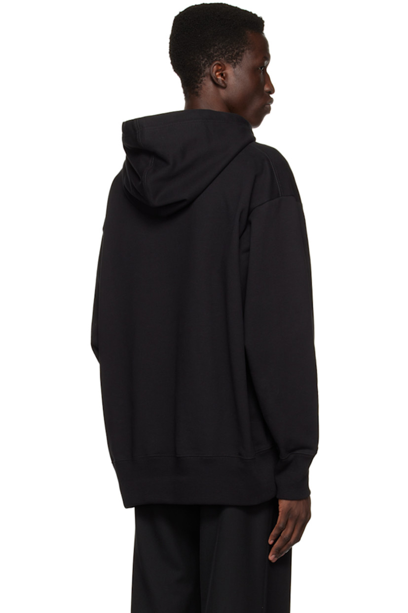 French terry hoodie. Taffeta logo appliqué throughout. 

· Paneled construction
· Drawstring at hood
· Rib knit hem and cuffs
· Dropped shoulders

Supplier color: Nero