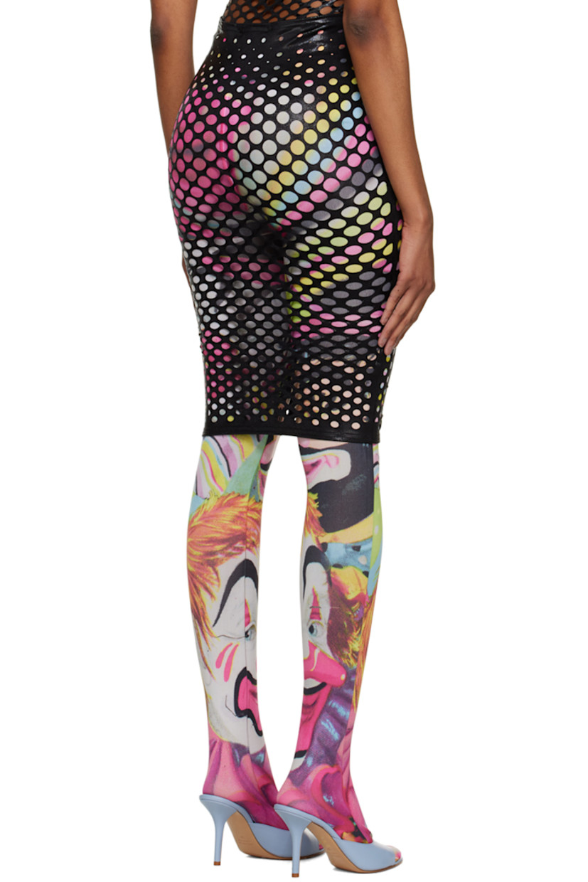 Stretch nylon jersey skirt. Cutouts throughout.

Supplier color: Black