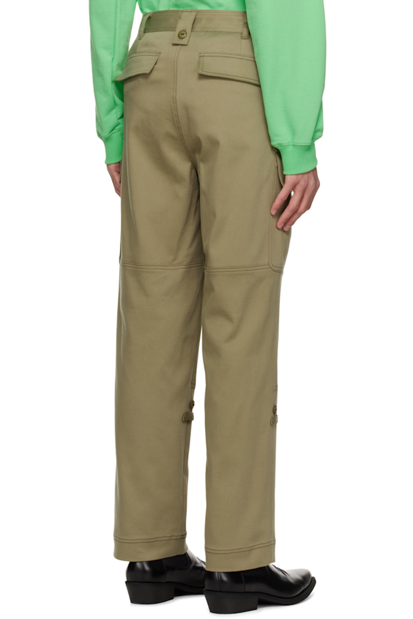Stretch rayon and cotton-blend jersey cargo pants.

· Belt loops
· Four-pocket styling
· Zip-fly
· Silver-tone logo hardware at front
· Concealed button tabs at cuffs for alternate styling
· Bellows pockets at outseams
· Contrast stitching

Available exclusively at SSENSE.

Supplier color: Khaki