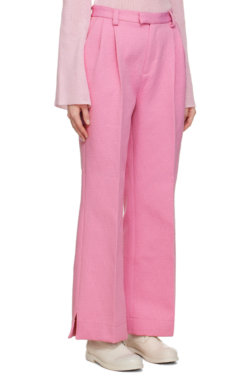 Straight-leg cotton and Oeko-Tex®-certified polyester-blend matelassé trousers. 

· Belt loops
· Four-pocket styling
· Zip-fly 
· Pleats at front
· Creased legs
· Vented outseams 

Supplier color: Pink
