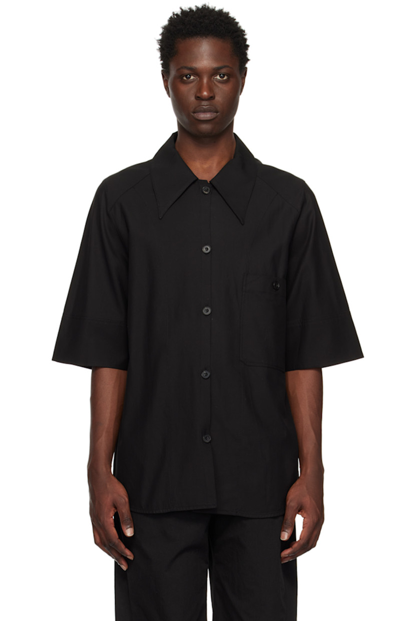 Rayon- and cotton-blend twill shirt. 

· Spread collar
· Button closure
· Patch pocket
· Shirttail hem

Available exclusively at SSENSE.

Supplier color: Black