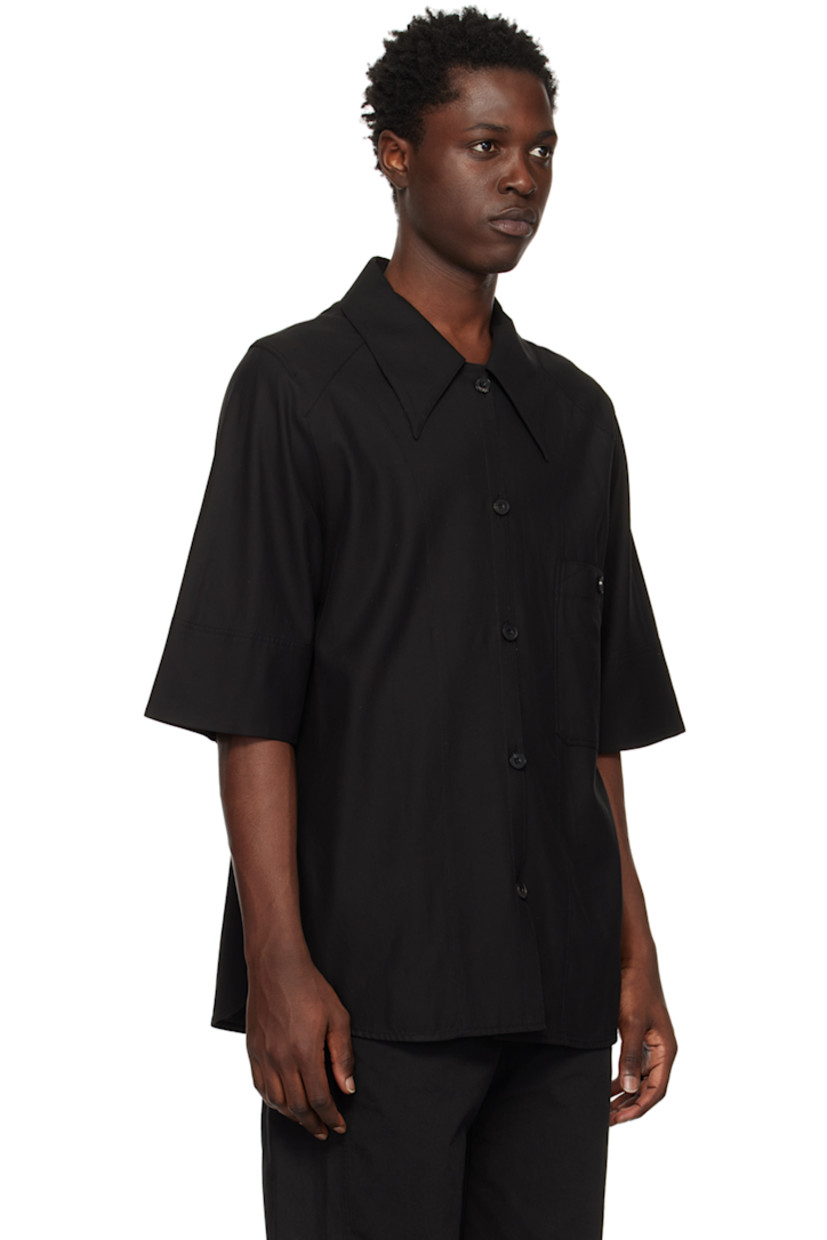 Rayon- and cotton-blend twill shirt. 

· Spread collar
· Button closure
· Patch pocket
· Shirttail hem

Available exclusively at SSENSE.

Supplier color: Black