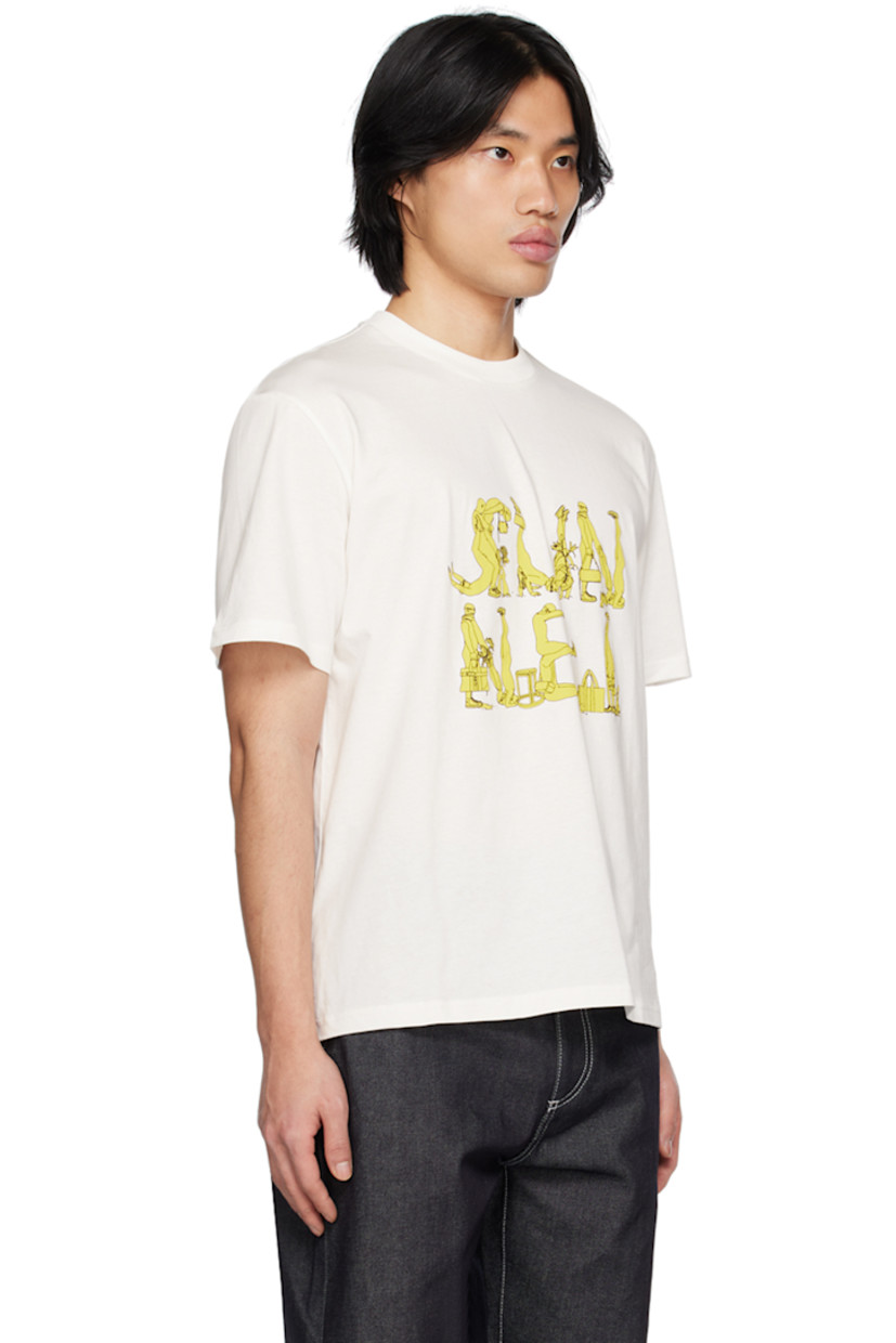 Cotton jersey T-shirt.

· RIb knit crewneck
· Logo graphic printed at front

Supplier color: White
