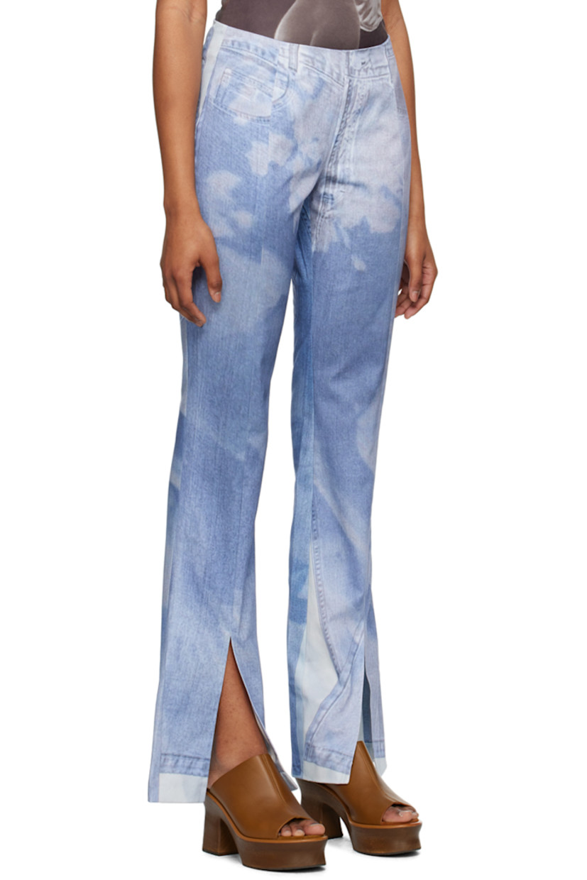 Stretch organic cotton-blend denim jeans. Graphic printed throughout. 

· Vented cuffs
· Concealed zip closure at outseam 

Supplier color: Print multi