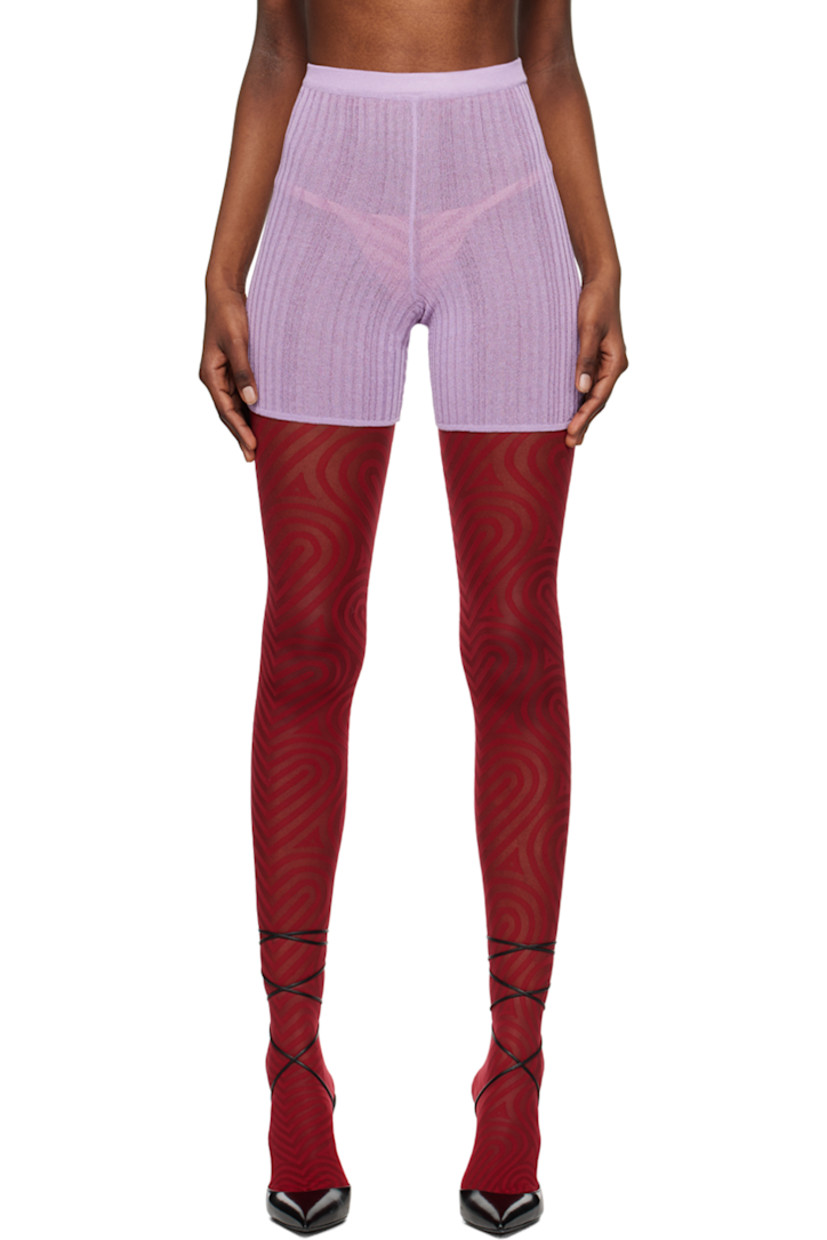 Rib knit viscose-blend shorts. Elasticized waistband. 

Supplier color: Liliac