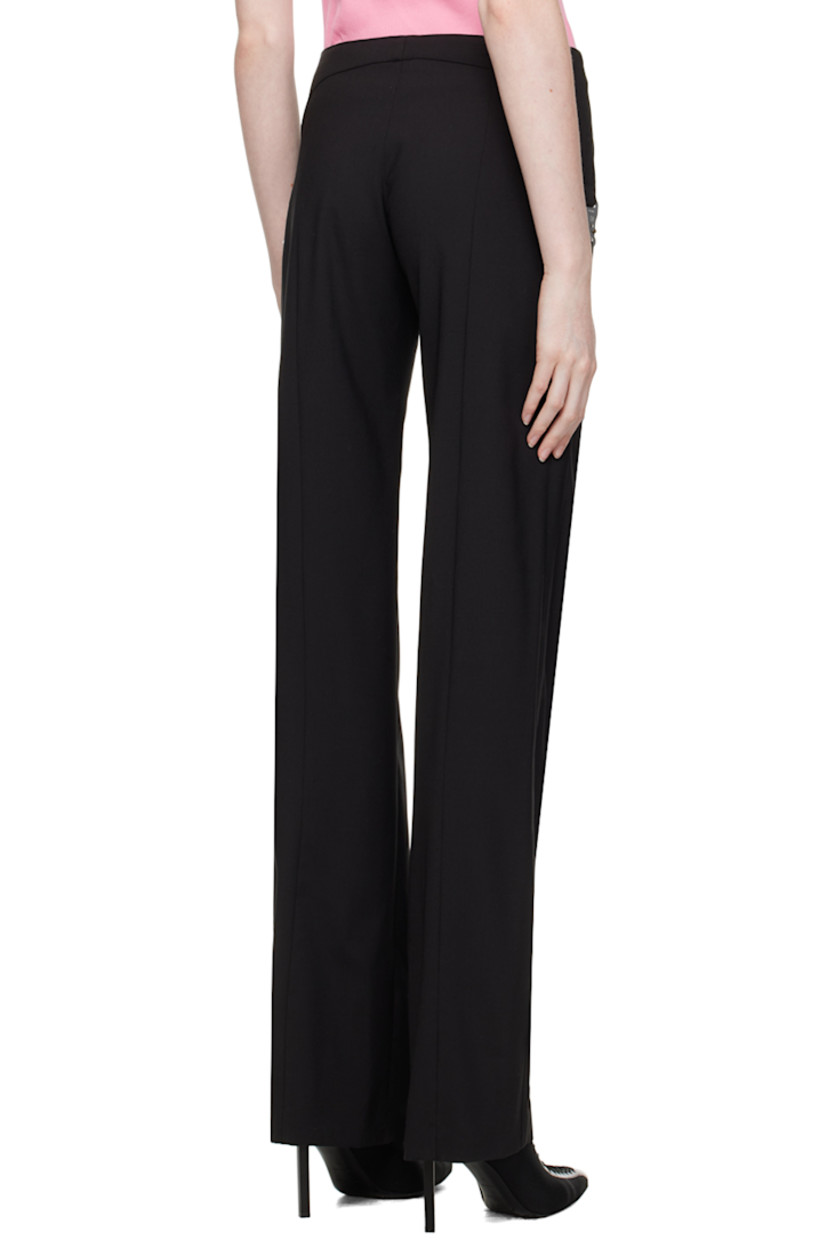 Stretch plain-woven wool- and polyester- blend trousers. 

· Zip-fly 
· Creased legs 
· Press-release hardware at outseams 
· Logo-engraved silver-tone hardware 

Supplier color: Black