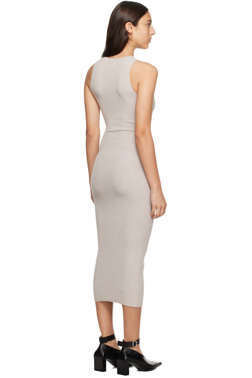 Rib knit stretch viscose-blend dress. 

· Crewneck
· Racer back

Supplier color: Crimson