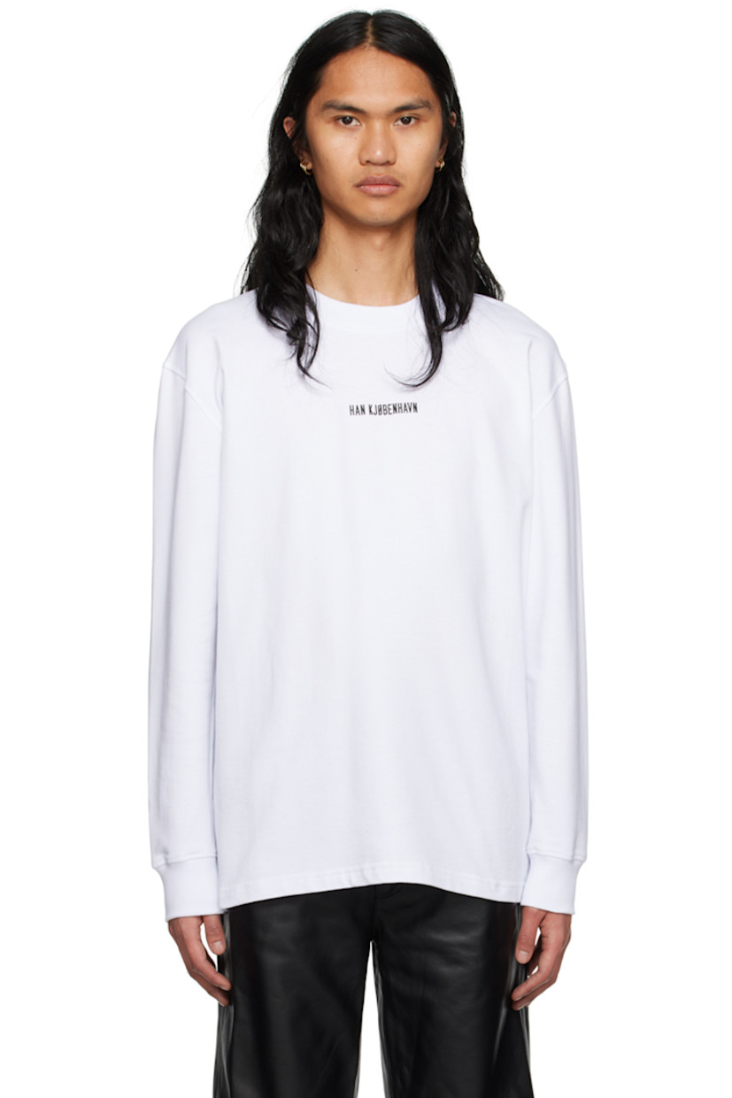 Organic cotton French terry T-shirt. 

· Rib knit crewneck and cuffs
· Logo bonded at chest and back

Available exclusively at SSENSE. 

Supplier color: White
