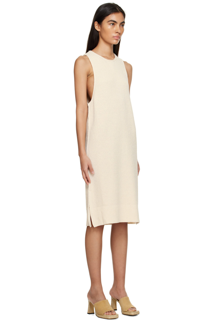 Rib knit organic cotton- and recycled nylon-blend dress. 

· Rolled edge at crewneck and armscyes 
· Vented side seams 

Supplier color: Creme