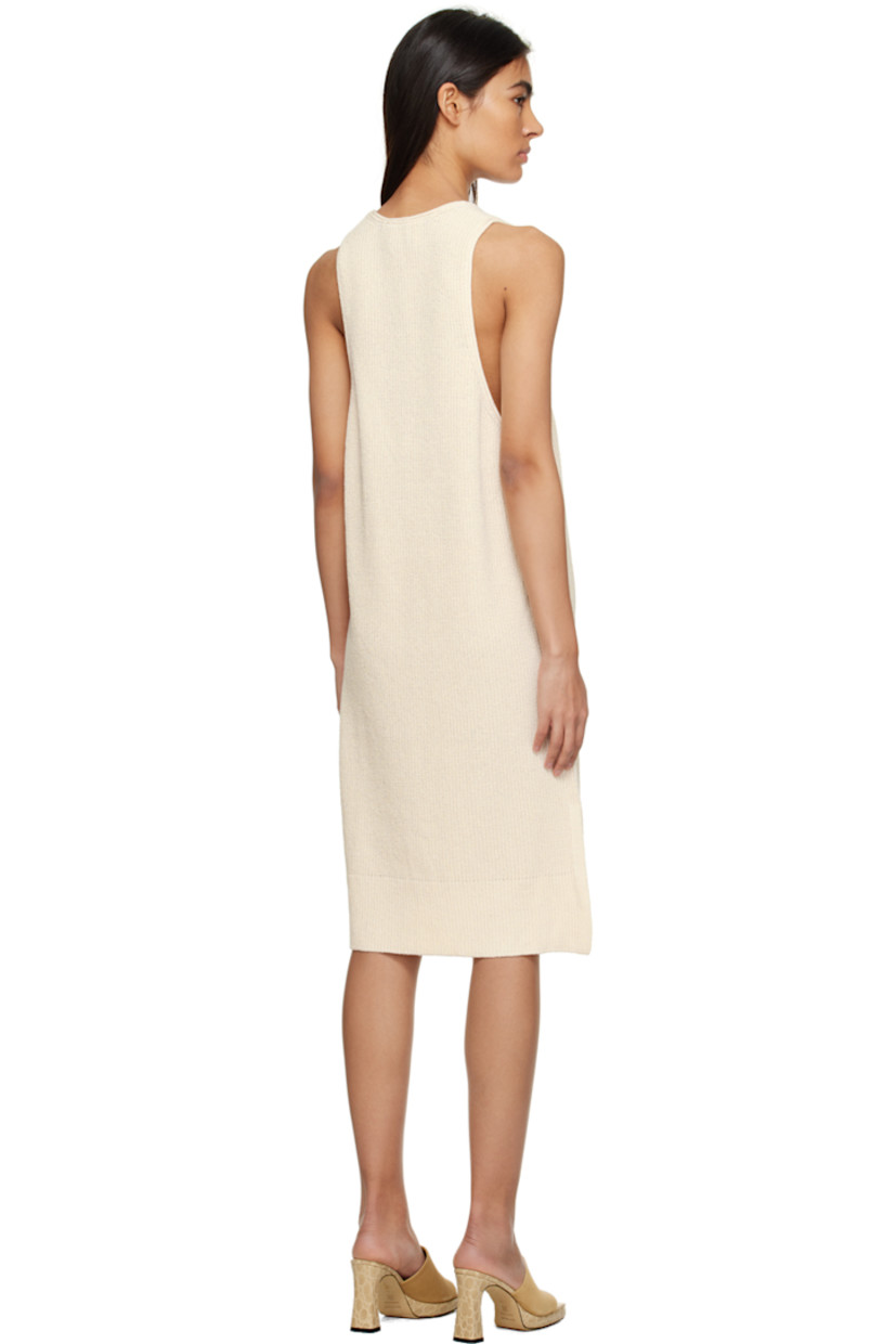 Rib knit organic cotton- and recycled nylon-blend dress. 

· Rolled edge at crewneck and armscyes 
· Vented side seams 

Supplier color: Creme