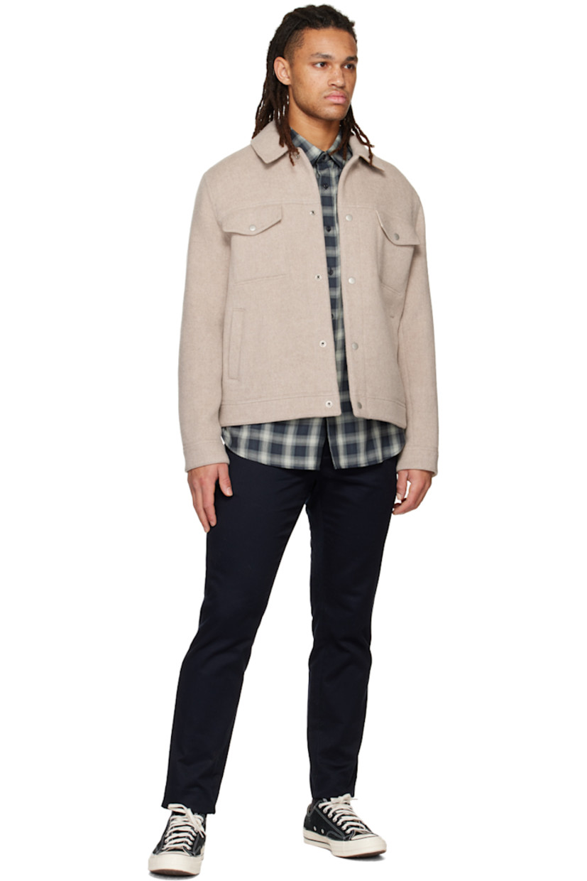 Cotton and rayon-blend twill shirt. Check pattern printed throughout.

· Spread collar
· Button closure
· Shirttail hem
· Button fastening at cuffs

Supplier color: Deep seaweed