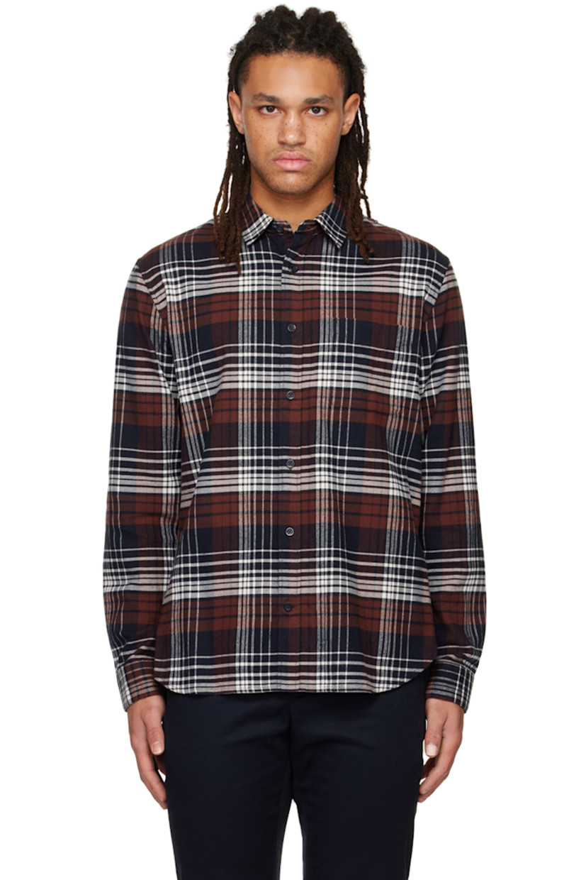 Cotton twill shirt. Check pattern throughout.

· Spread collar
· Button closure
· Patch pocket at chest
· Button fastening at cuffs
· Shirttail hem

Supplier color: Coastal blue/Acorn