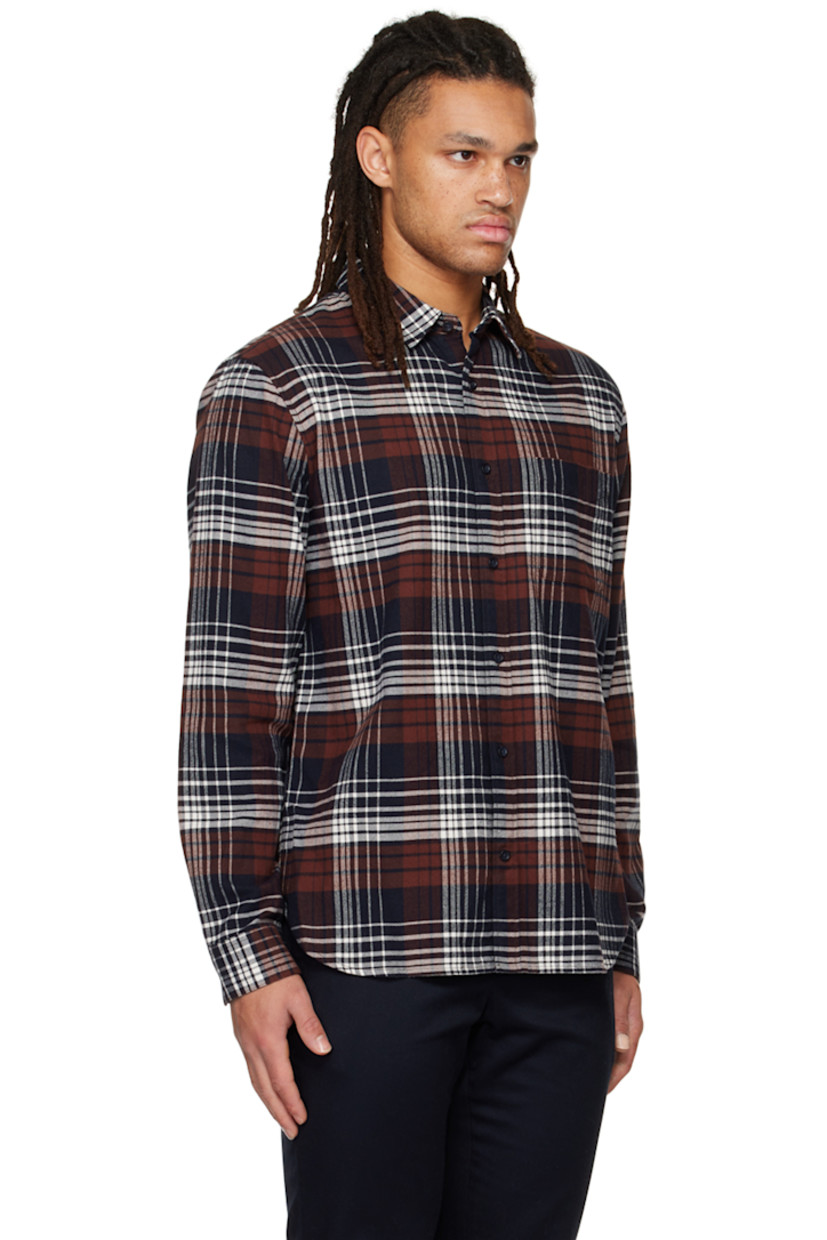 Cotton twill shirt. Check pattern throughout.

· Spread collar
· Button closure
· Patch pocket at chest
· Button fastening at cuffs
· Shirttail hem

Supplier color: Coastal blue/Acorn
