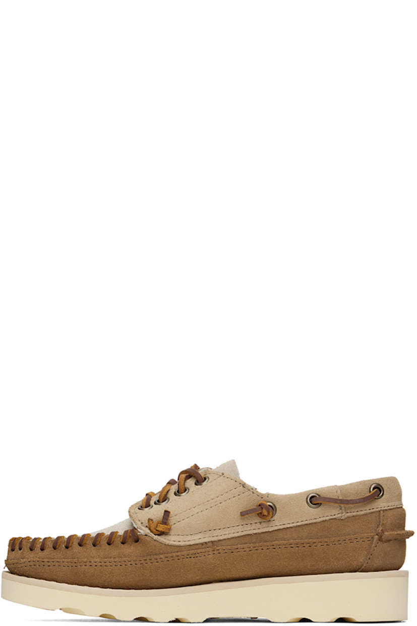 Handcrafted suede loafers in brown and beige. Hand-stitched detailing throughout.

· Whipstitching at moc toe
· Lace-up closure
· Textile logo flag at outer side
· Suede lining
· Molded leather footbed
· Treaded anti-slip EVA rubber sole

Part of the Campsides collection.

Supplier color: Camel/Papyrus/Cognac