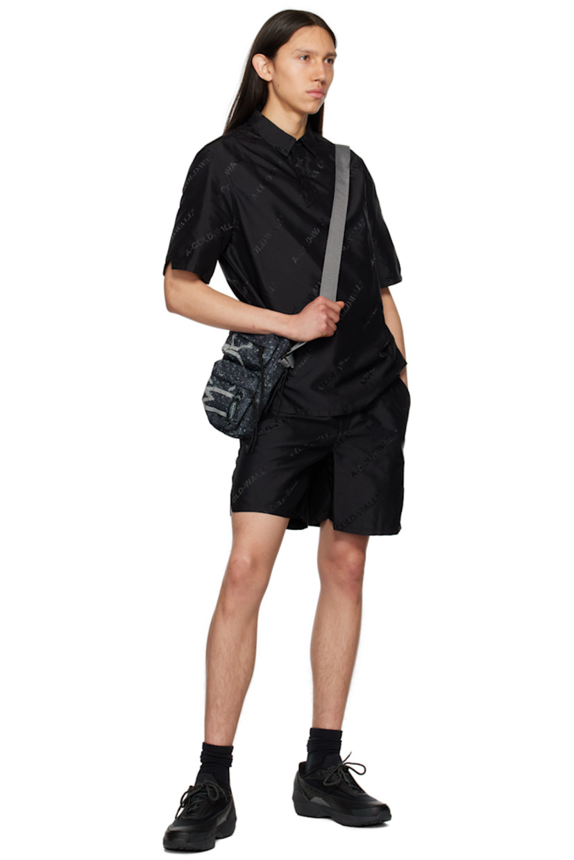 Nylon canvas shorts. Jacquard logo pattern throughout.

· Elasticized waistband
· Three-pocket styling
· Zip-fly
· Logo patch at front
· Vented cuffs

Supplier color: Black