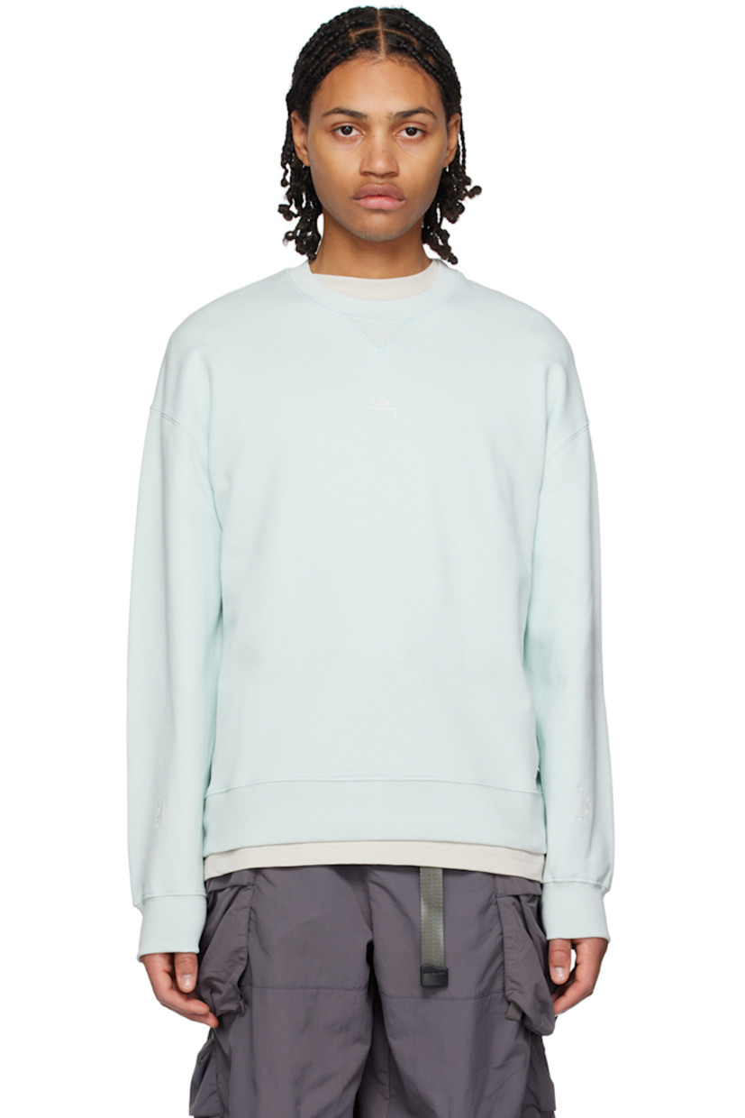 Relaxed-fit 340 gsm French terry sweatshirt. 

· Rib knit crewneck, hem, and cuffs
· Logo embroidered at chest and sleeves
· Dropped shoulders

Supplier color: Iceberg blue