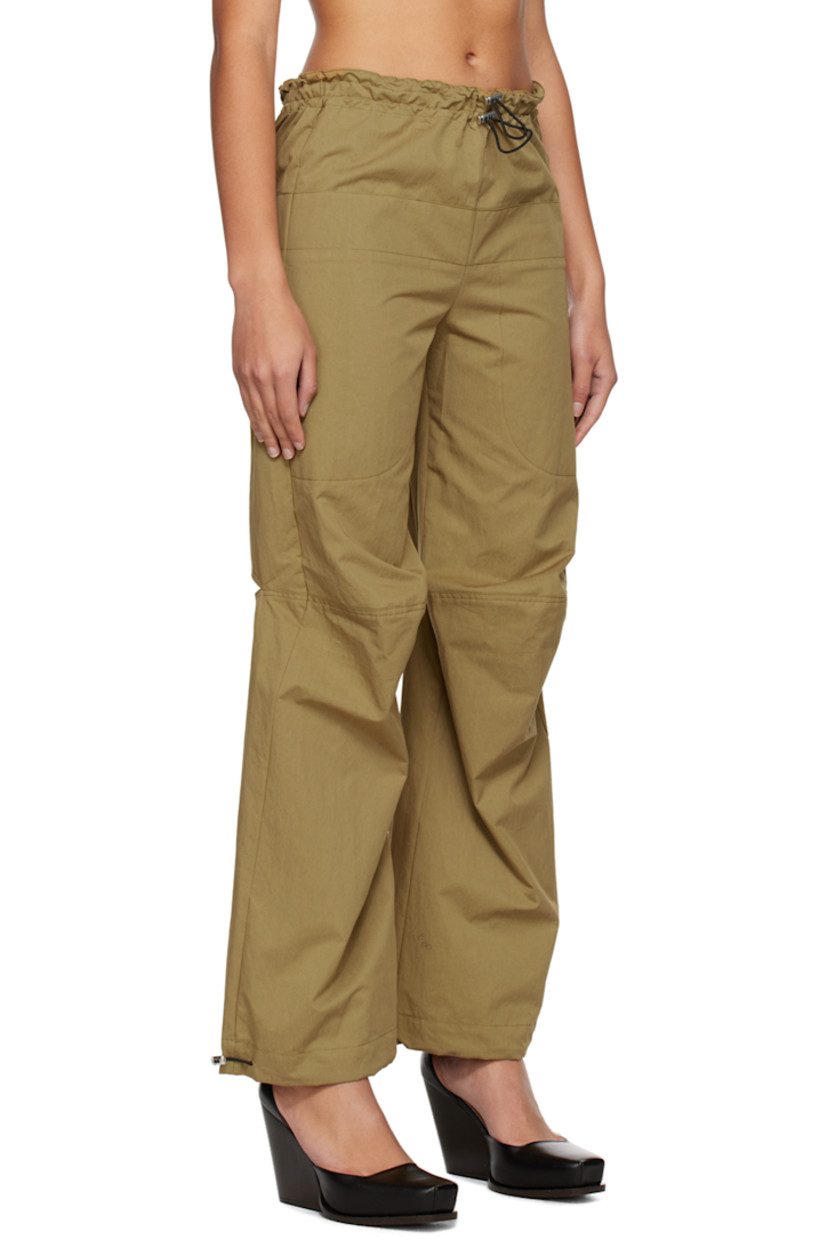 Cotton-blend twill lounge pants. 

· Bungee-style drawstring at elasticized waistband and cuffs
· Four-pocket styling 
· Bungee-style drawstring at cuffs 
· Cutout at back legs

Supplier color: Khaki