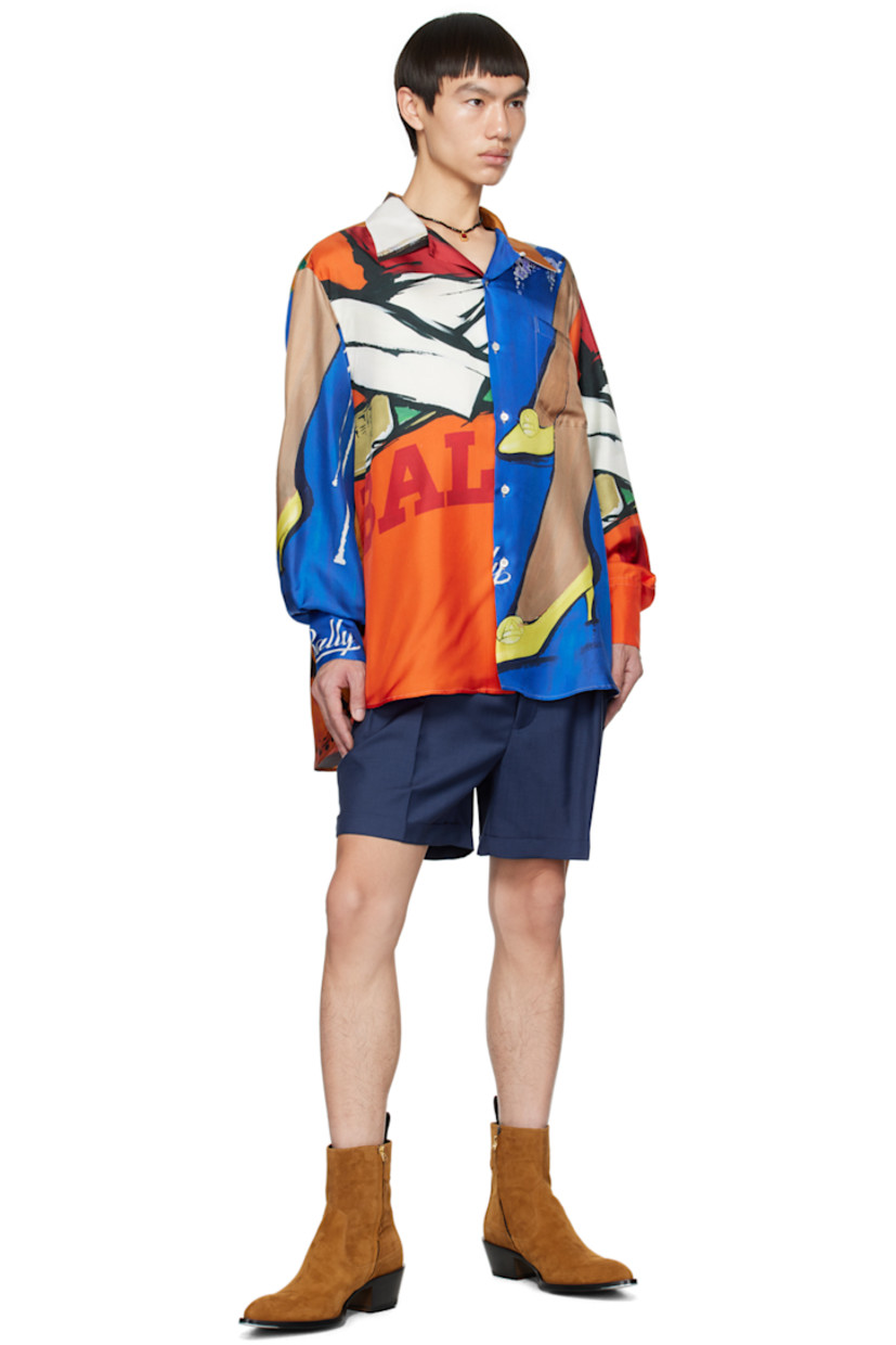 Kid mohair- and wool-blend hopsack shorts.

· Belt loops
· Three-pocket styling
· Button-fly
· Pleats at front
· Rolled cuffs
· Partial twill lining
· Horn hardware

Supplier color: Navy