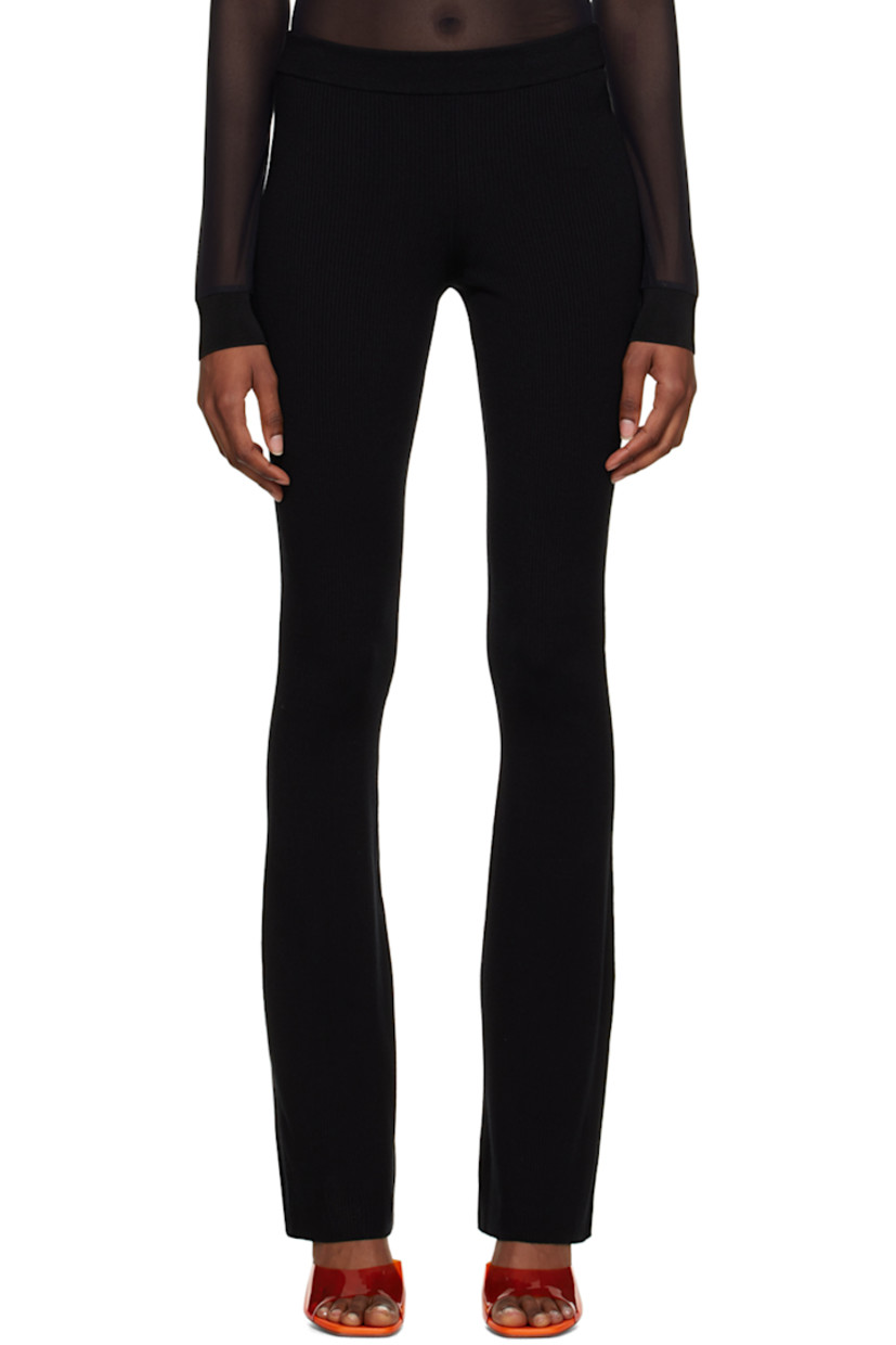 Slim-fit rib knit viscose-blend leggings.

· Elasticized waistband 
· Logo patch at back 

Supplier color: Black/No color