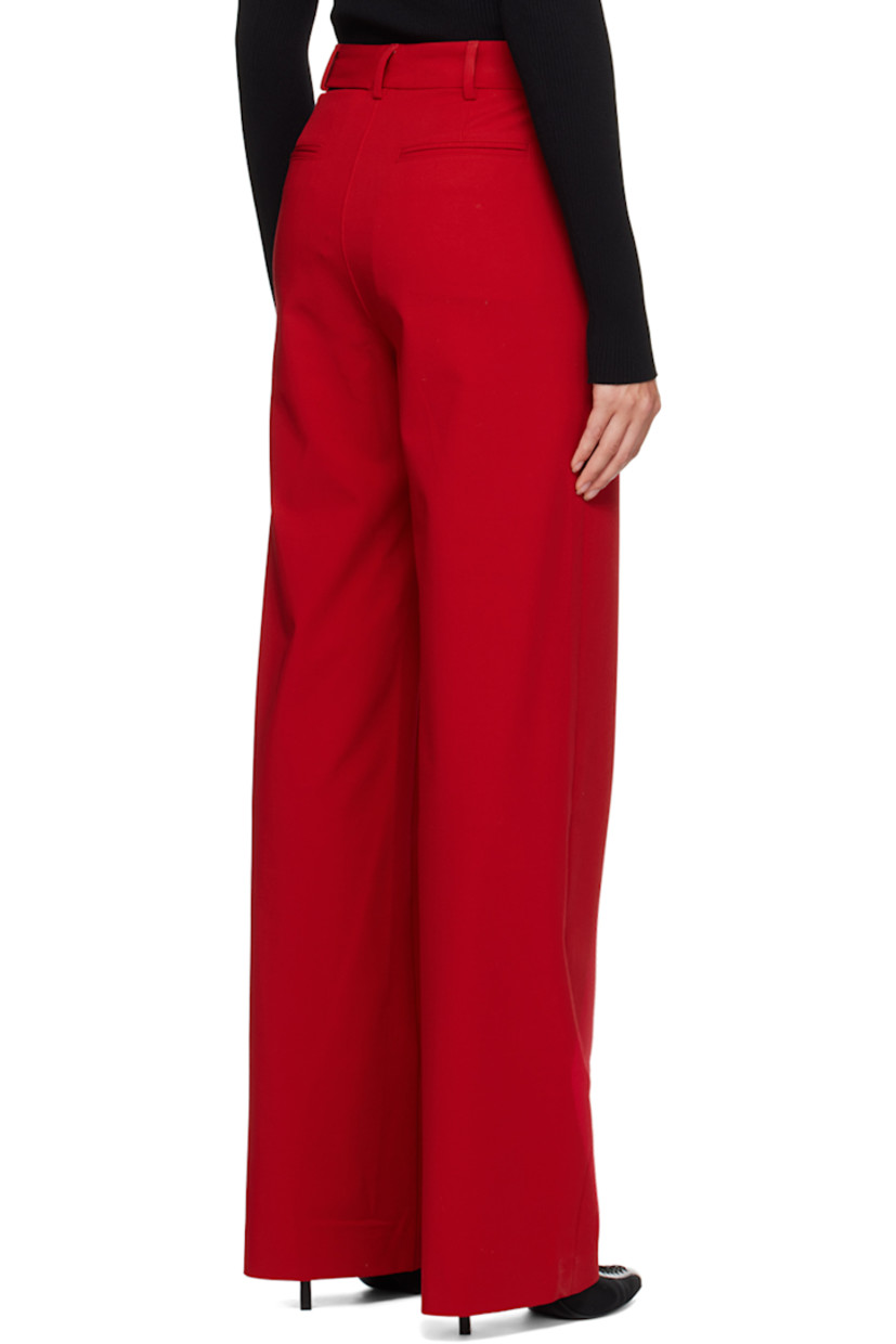 Straight-leg stretch polyester-blend gabardine trousers. 

· Belt loops
· Logo patch and cutout at waistband
· Zip-fly 
· Three-pocket styling

Supplier color: Red