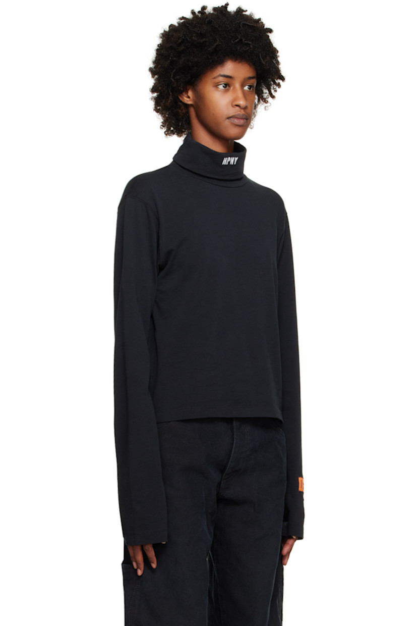 Cotton jersey turtleneck.

· Logo embroidered at collar and cuff 
· Logo patch at cuff 

Supplier color: Black/White