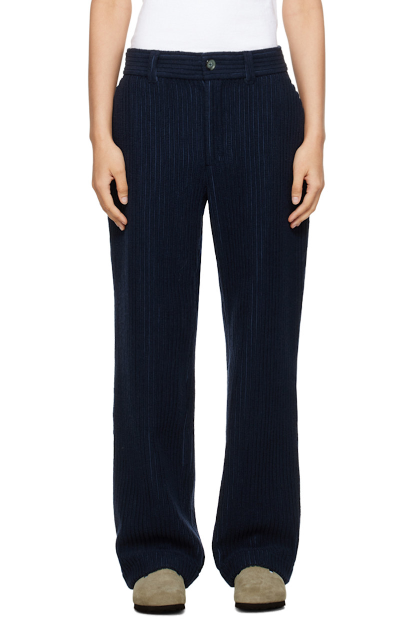 Virgin wool- and cotton-blend corduroy trousers.

· Belt loops
· Four-pocket styling
· Zip-fly
· Unlined

Supplier color: Navy